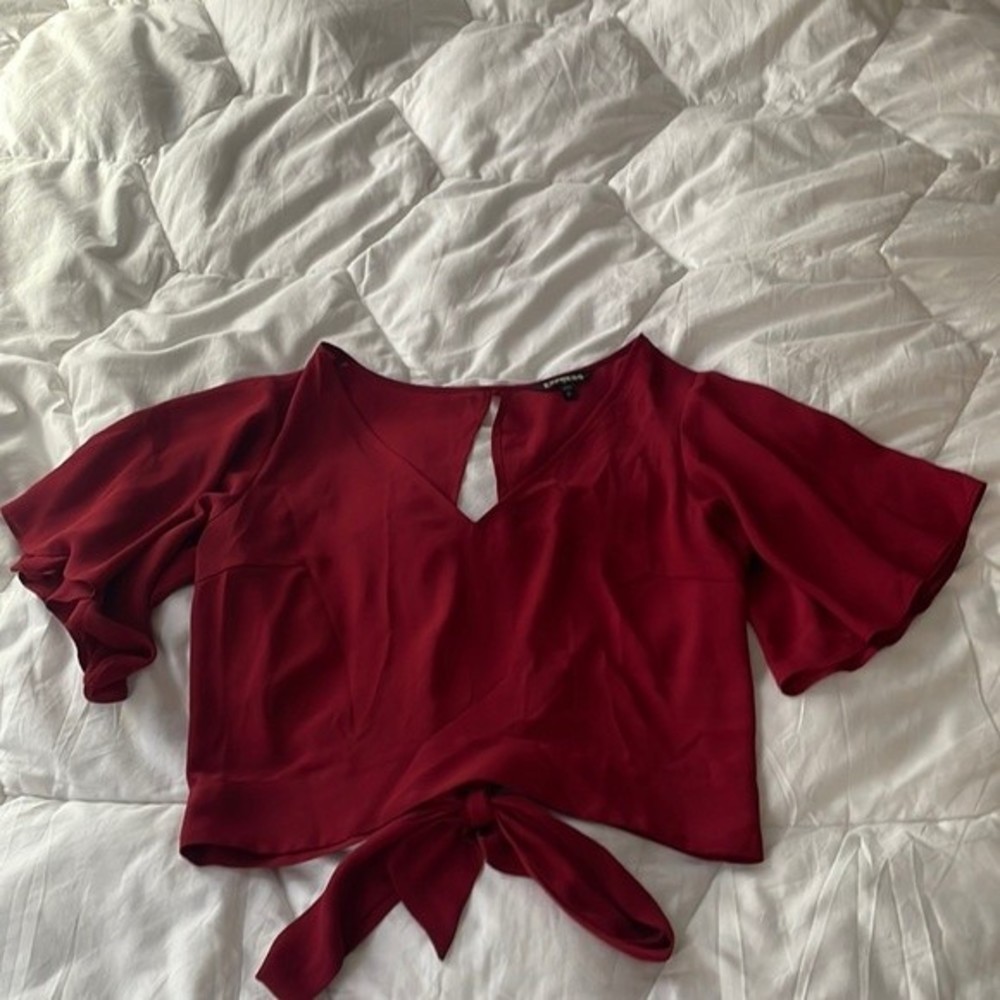 Express Red Crop Top with an Open Back